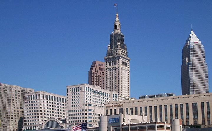 Photo of downtown Cleveland skyline